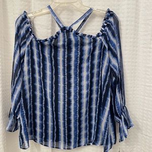 INC International Concepts Cold Shoulder Blouse Size M  New with Tags
